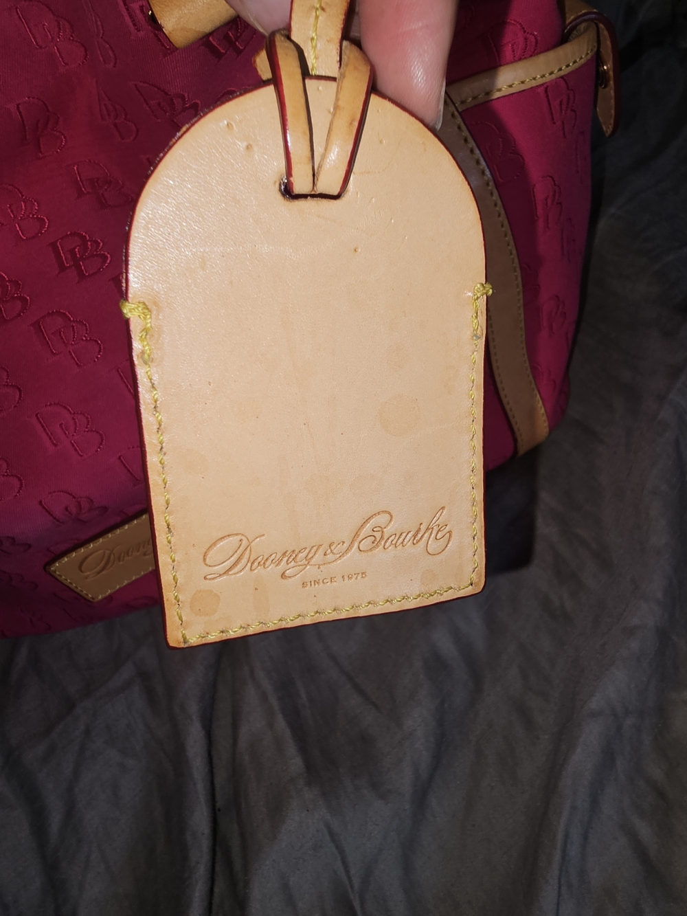 Dooney & Bourke Hot Pink Jacquard Tote with Tan Trim - Picture 6 of 6